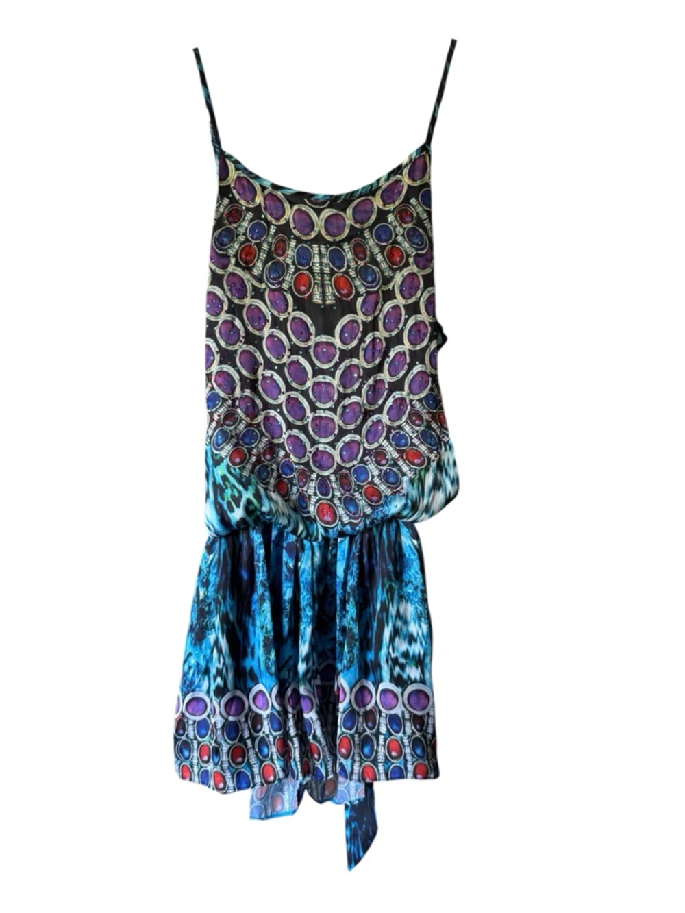 Sleeveless Blue & Purple Printed Romper - Stylish Summer Jumpsuit